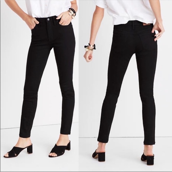Madewell 9inch High Rise Skinny Jeans in black - Picture 1 of 7